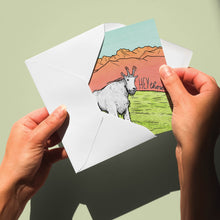 Load image into Gallery viewer, &quot;Hey There&quot; Greeting Card – Featuring a Hand-Drawn Mountain Goat
