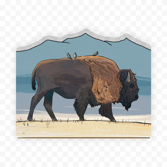 Bison Scene Sticker