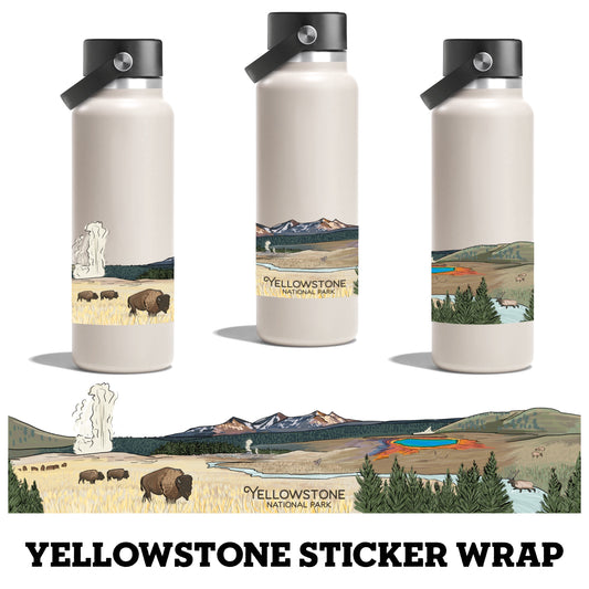 Yellowstone National Park - Icons Sticker Wrap