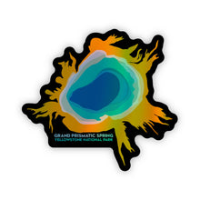 Load image into Gallery viewer, Aerial Grand Prismatic Spring - Yellowstone National Park - Holographic Sticker
