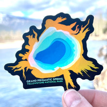 Load image into Gallery viewer, Aerial Grand Prismatic Spring - Yellowstone National Park - Holographic Sticker
